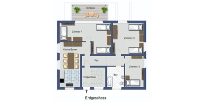 Monteurwohnung - Art der Unterkunft: Gästezimmer - PLZ 41460 (Deutschland) - Grundriss Erdgeschoss - Gästehaus Fassbender