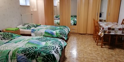 Monteurwohnung - Zimmertyp: Mehrbettzimmer - Brandenburg - Mehrbettzimmer mit 3 Betten, 3 Schränken, Esstisch und 4 Stühlen - Elena3
