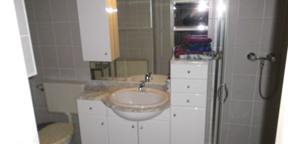 Monteurwohnung - Badezimmer: eigenes Bad - Vitzenburg - Toilette, Waschtisch, Dusche - Apartment Regina