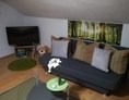 Monteurzimmer: Wohnzimmer mit Couch und Fernseher - horst
