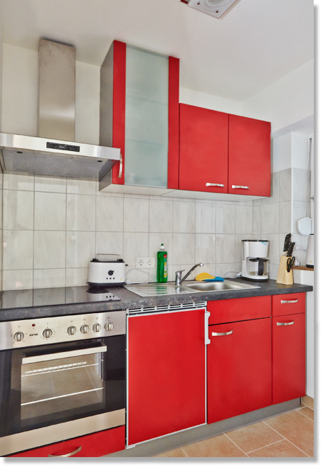 Monteurwohnung - Einzelbetten - Frechen - Küche - Apartment 5, vollausgestattete Wohnung für 1 - 3 Personen