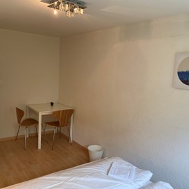 Monteurzimmer: Sitzecke der Monteurunterkunft - Zimmer mit Gemeinschaftsbad und Küche