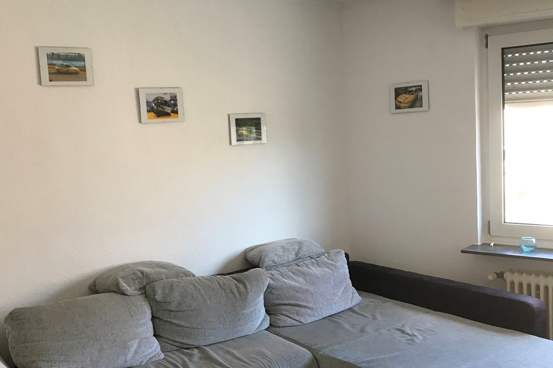 Monteurzimmer: Wohnzimmer mit Schlafsofa  - Ruhige Wohnung mit separatem Eingang 