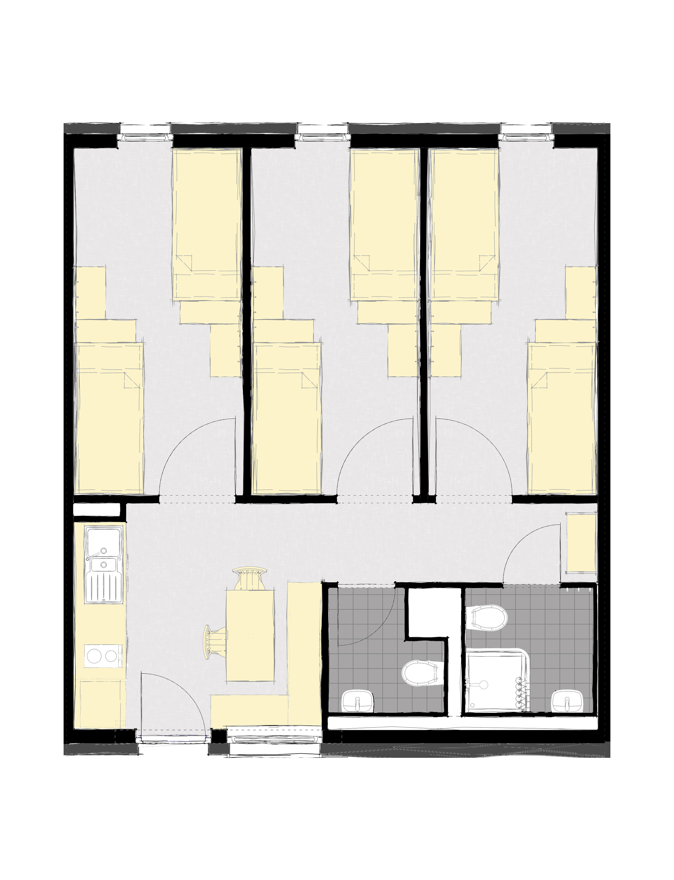 Monteurzimmer: Apartment 3 Schlafzimmer mit Küche - Kai Debner