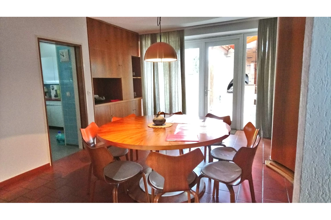 Monteurzimmer: Esszimmer mit Bick auf Terrasse - FeWo/MonteurWohnung Waldsiedlung/Rhein-Main-Gebiet