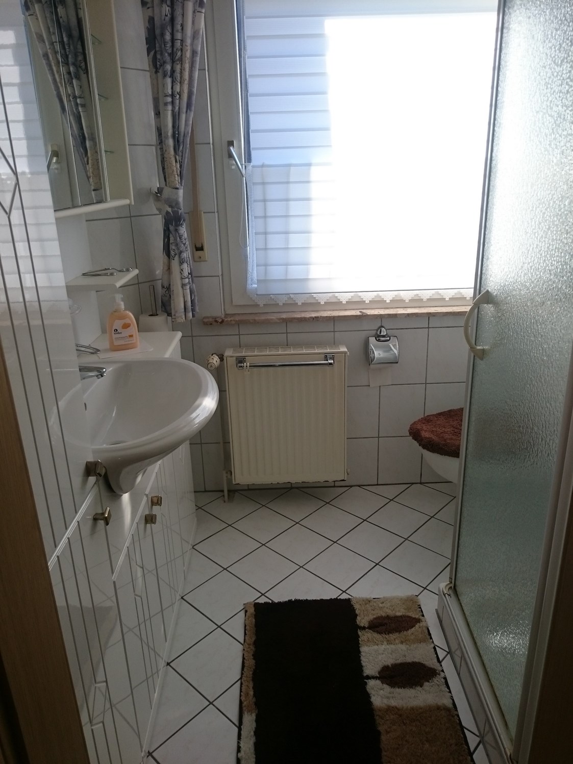Monteurzimmer: Bad mit Dusche und WC - Ferienwohnung Pulst