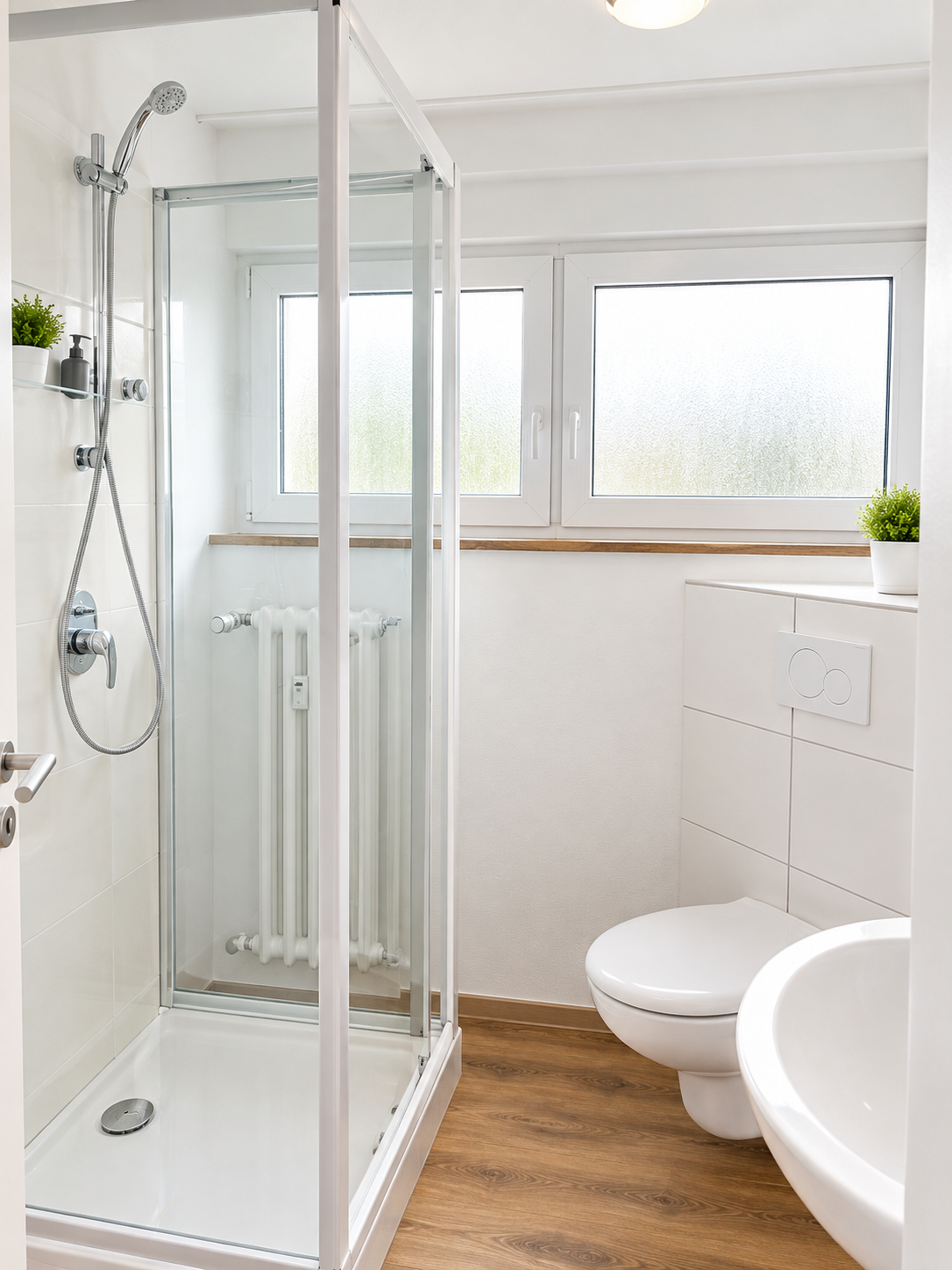 Monteurwohnung - Hessen Süd - Duschbad mit WC - Monteurzimmer Biblis