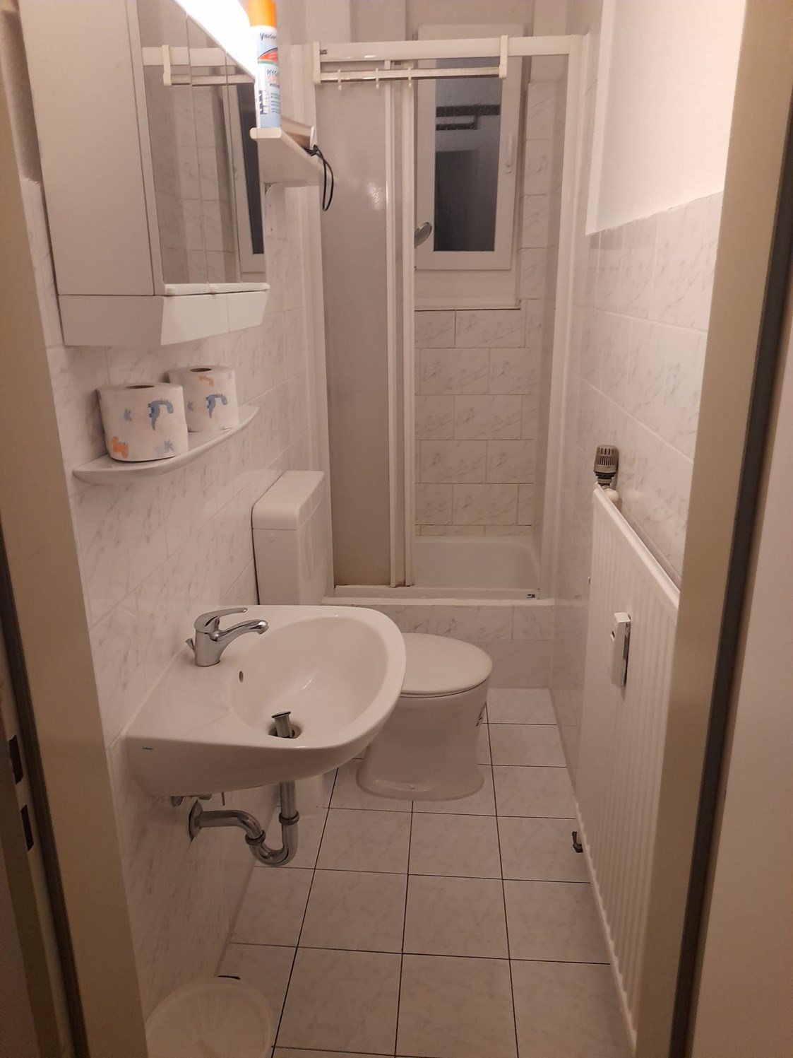 Monteurzimmer: Badezimmer mit Dusche und WC in der Aebeiterwohnung in Bremerhaven. - Sleepspot Bremerhaven 