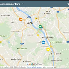 Monteurzimmer: Bonn-Karte - Bonn - Günstige Monteurzimmer /Monteurwohnung Gästezimmer