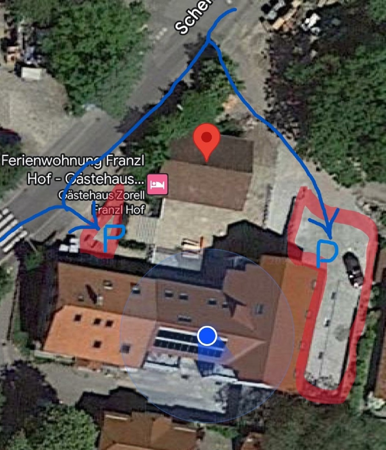 Monteurzimmer: Parkplätze - Franzl Hof Gästehaus