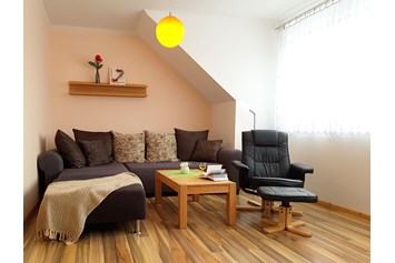 Monteurzimmer: Wohnzimmer mit Schlafsofa (1,70m für 1-2 Personen)  - Haus Ganzlin bei Plau am See