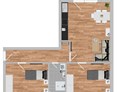 Monteurzimmer: Grundriss - Moderne Monteurwohnung mit Balkon (SAD151)