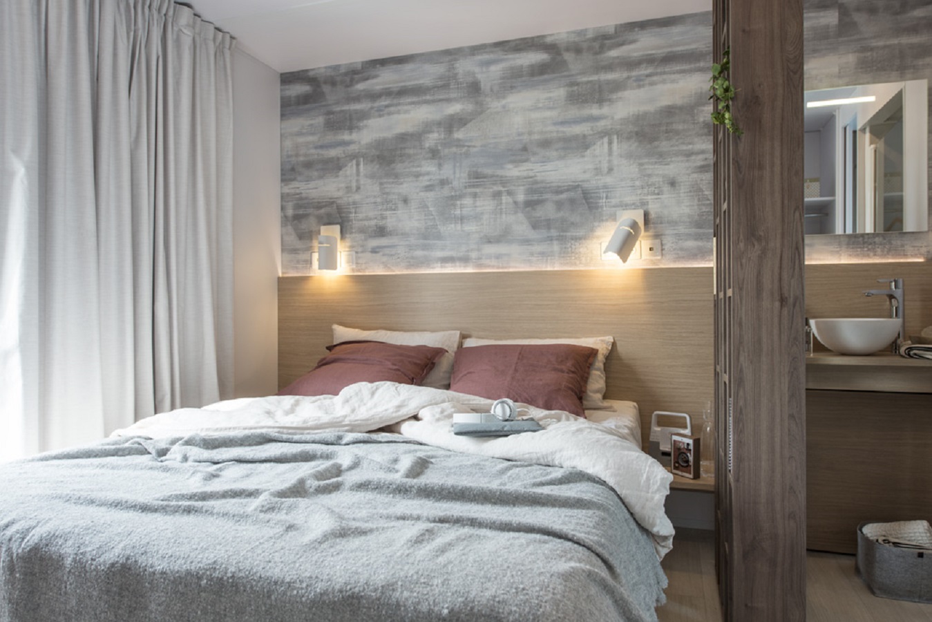 Monteurwohnung - Schwandorf - Schlafzimmer - Hochwertiges Mobilheim am See (WA106)