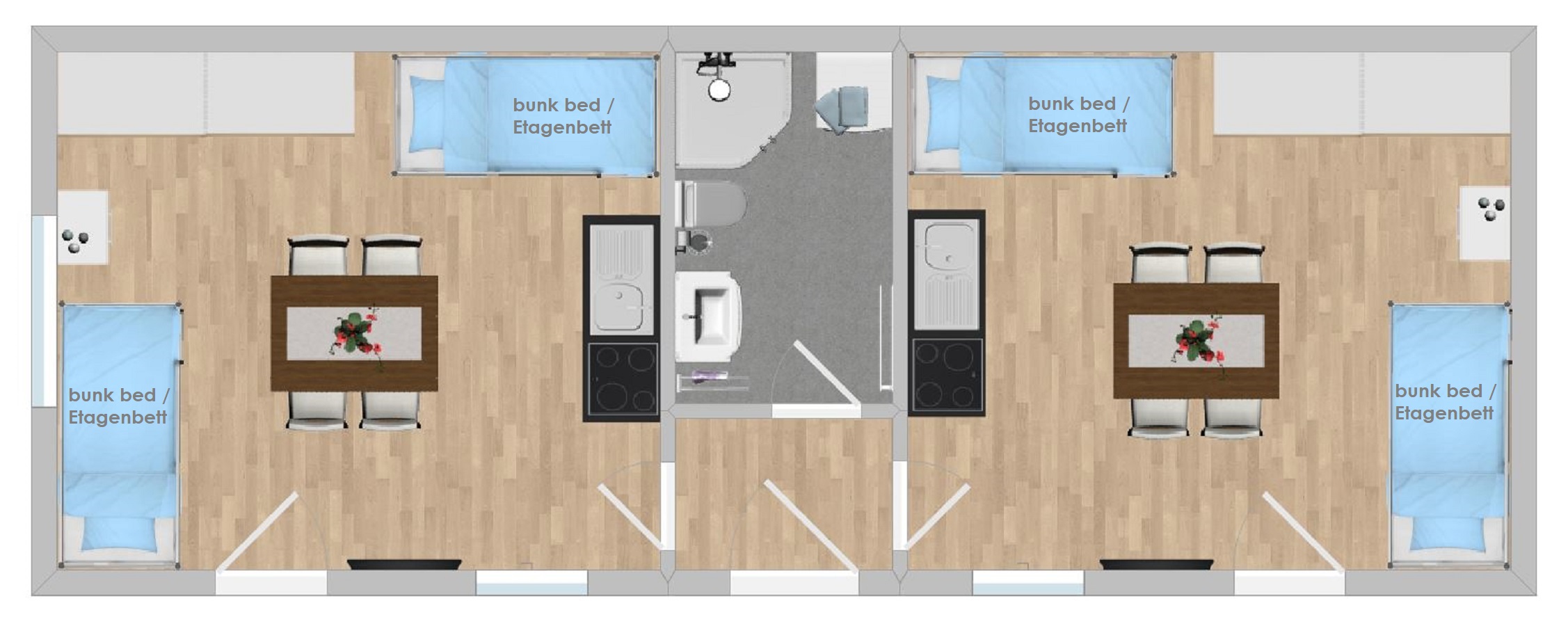 Monteurwohnung - Schwandorf - Grundriss - Ferienapartment Nord Gesamt (WA325)