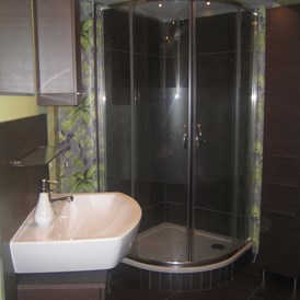 Monteurzimmer: Badezimmer mit Dusche - FeWo Am Heidrian