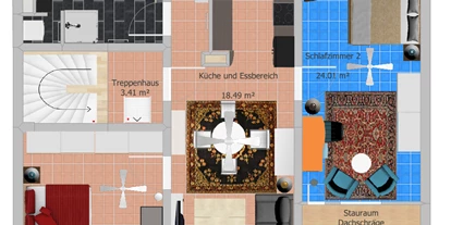 Monteurwohnung - PLZ 36043 (Deutschland) - Übersicht Wohnung DG - Ferienwohnung Hahn in Fulda