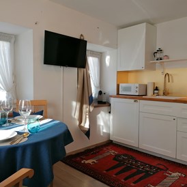 Monteurzimmer: neue Küchenzeile Fewo - Ferienwohnung Saunahaus