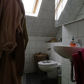 Monteurzimmer: Badezimmer  - Blick ins Grüne 
