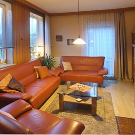 Monteurzimmer: Wohnzimmer mit Kachelofen - Ferienwohnung "Alte Leibzucht" in Emmerthal