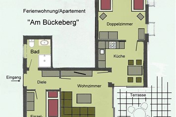 Monteurzimmer: Raumaufteilung - Ferienwohnung "Am Bückeberg" direkt in Emmerthal