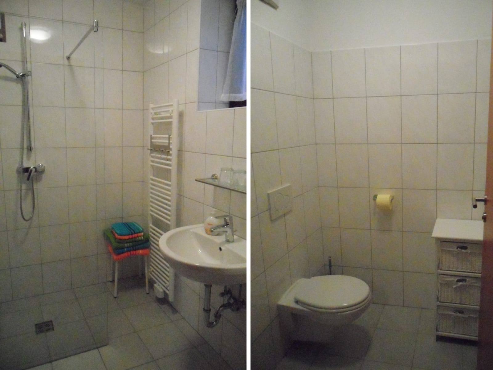 Monteurzimmer: Dusche und WC separat. - Vermietung Muck 