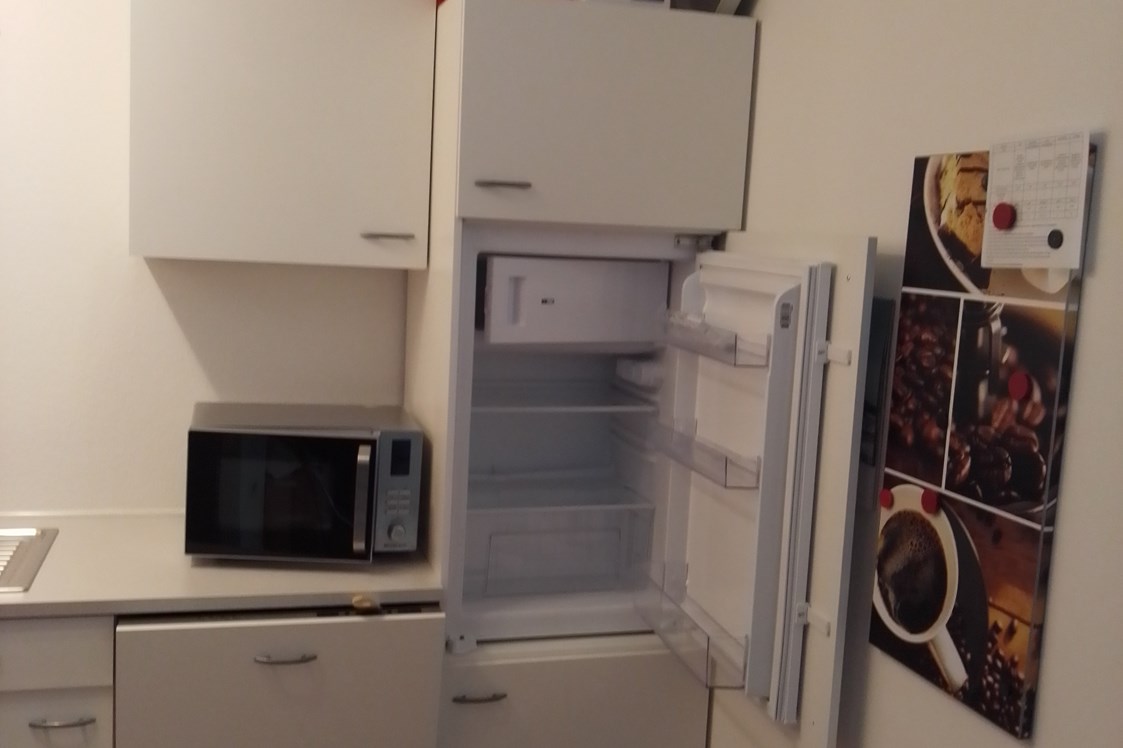Monteurzimmer: Küche mit Kühlschrank und Gefrierfach, Microwelle, Geschirrspüler - Schwarzwald Anna-Lena