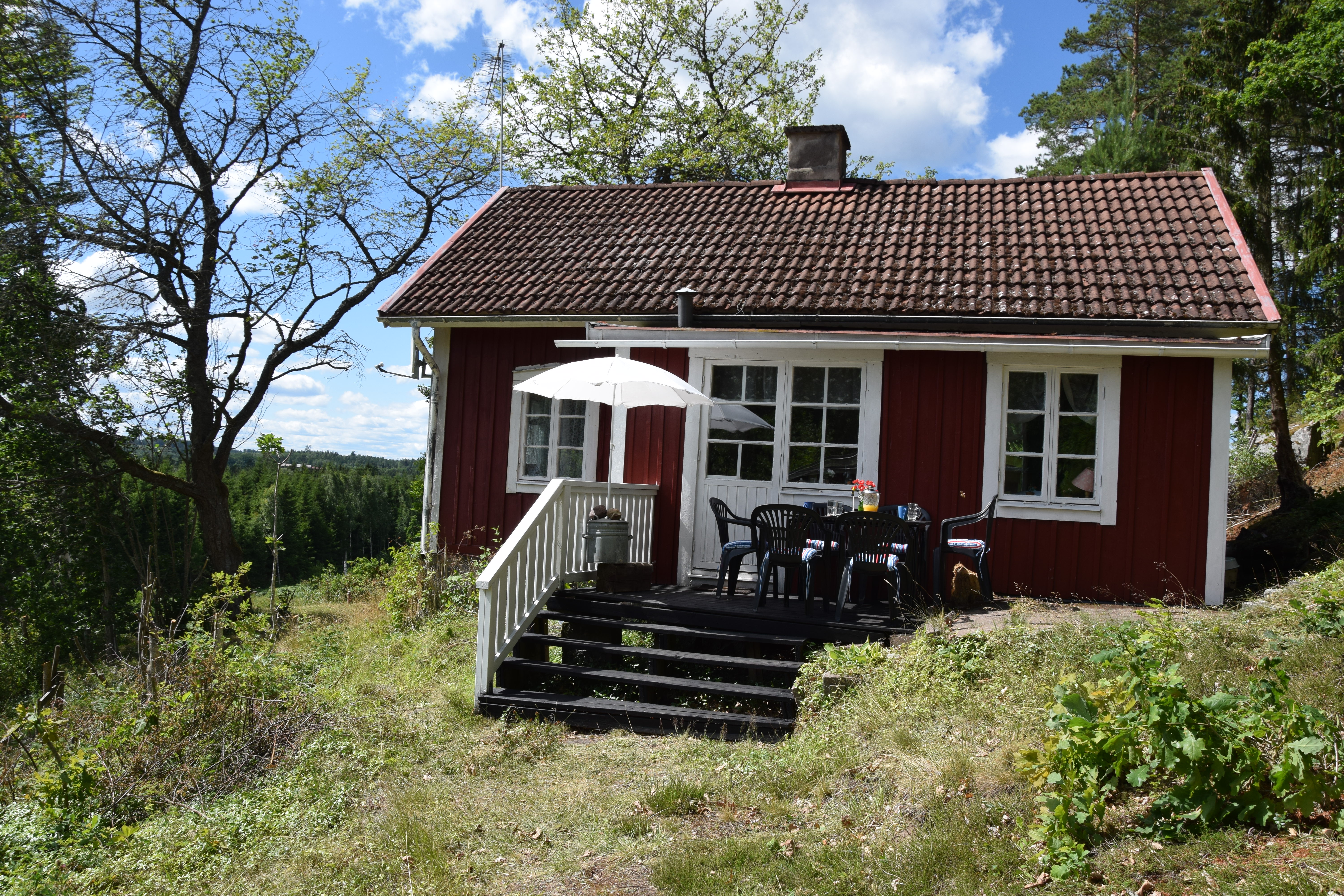 Monteurzimmer: Landhaus am See VIMMERBY - Vetlanda, Südschweden, Panoramablick, Alleinlage, Boot, Motor, Fahrräder, Top-Komfort