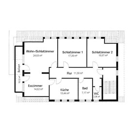 Monteurzimmer: Grundriß - Business Apartment Aida, 6 Personen, Einzelbetten
