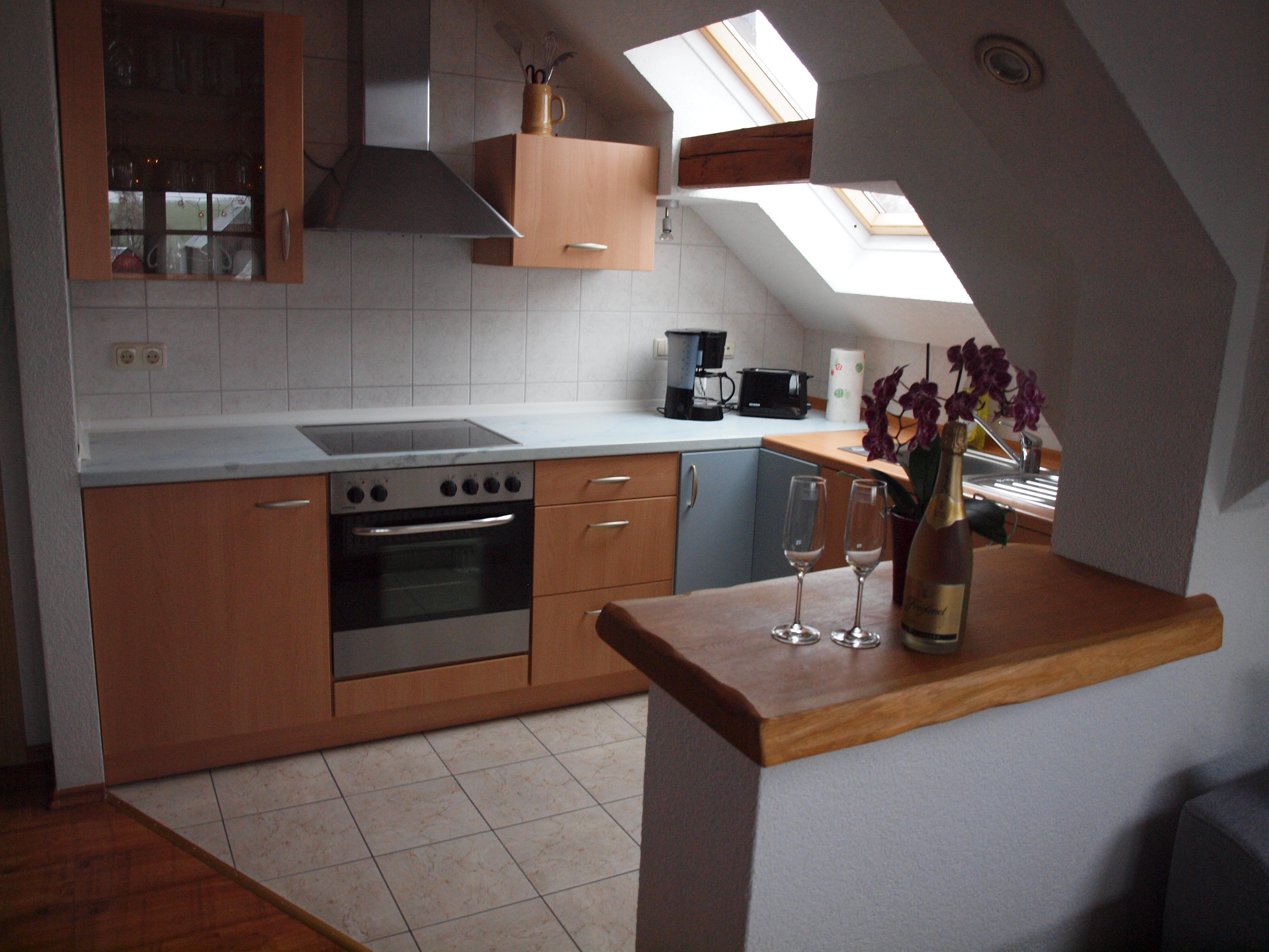 Monteurwohnung - Zimmertyp: Doppelzimmer - Thüringen - Küchenbereich - Ferienwohnung Rennsteigoase Rosenthal