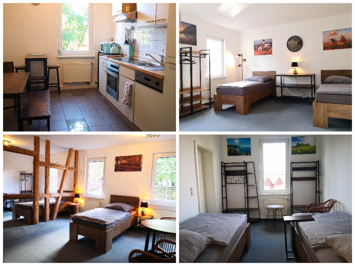 Monteurwohnung - Zimmertyp: Doppelzimmer - Thüringen - Geräumige 3Z.Wohnung mit 7 Betten, große Küche, großes Bad, 2WCs, 2 Waschmaschinen, Garten mit Grill, Parkplatz am Haus - *Kastanienallee* Gotha-Zentrum