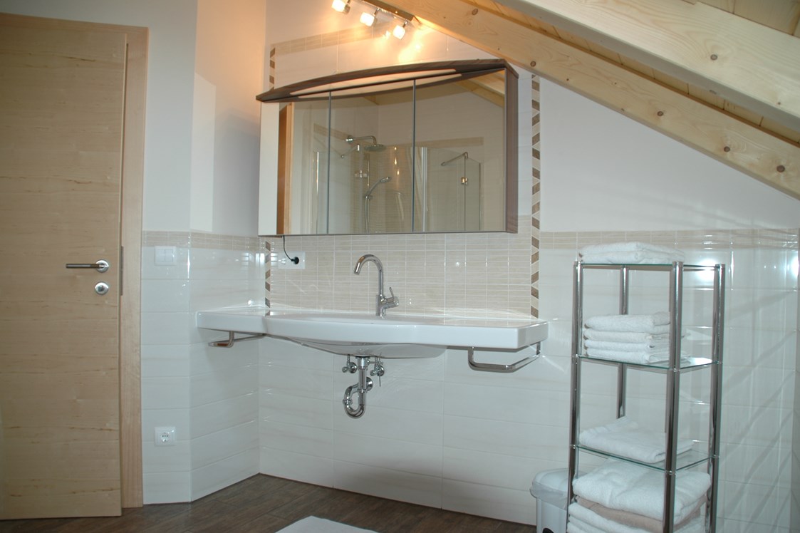 Monteurzimmer: Badezimmer mit Dusche - Villa-Wallersee