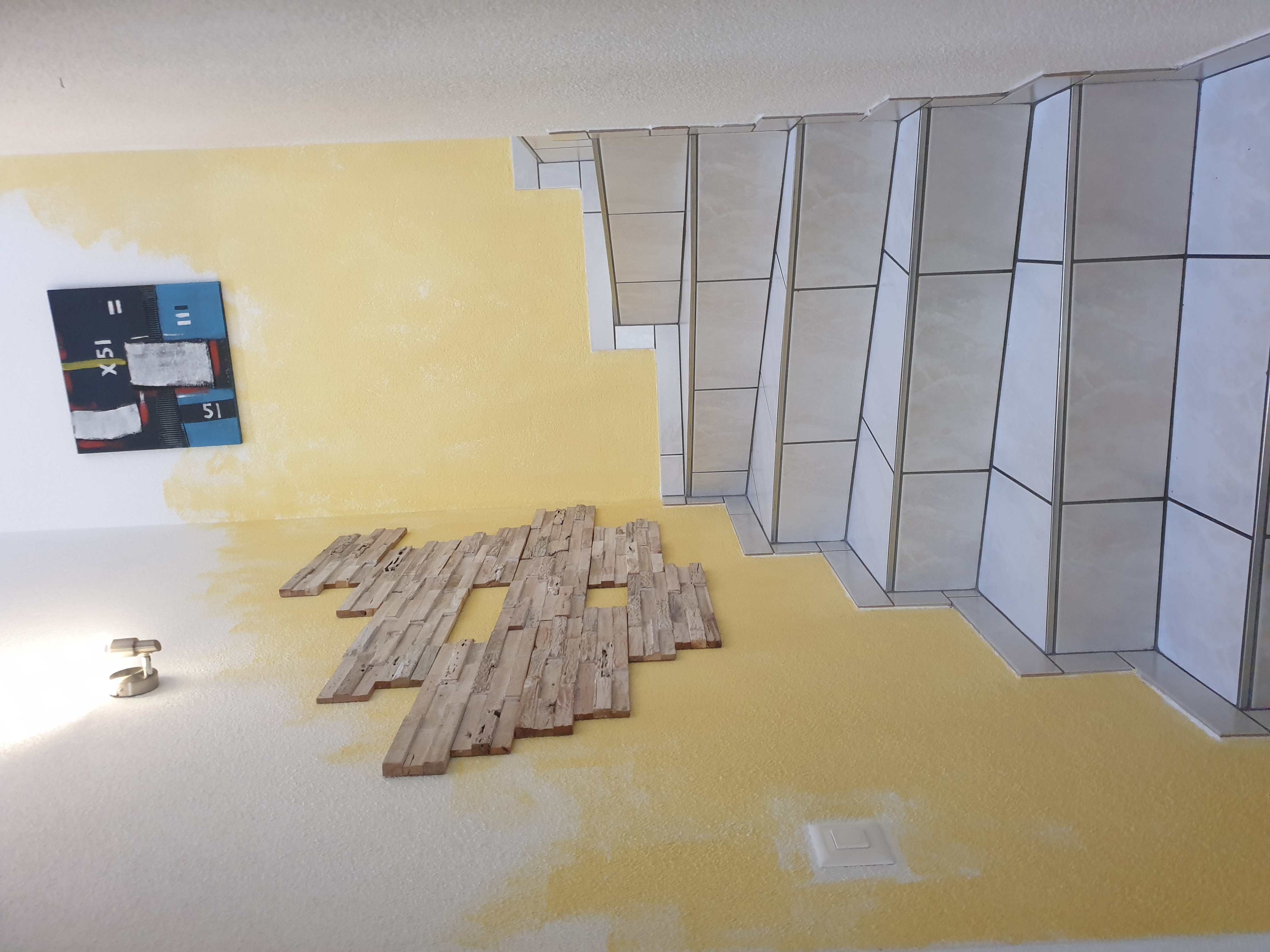 Monteurwohnung - Kühlschrank - Schweiz - Treppe ins OG - Guesthouse Claudia