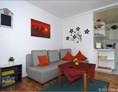 Monteurzimmer: Wohnzimmer - Ferienwohnung mit KDB für 1-3 Pers., eigener Eingang + Terrasse, 45549 Sprockhövel