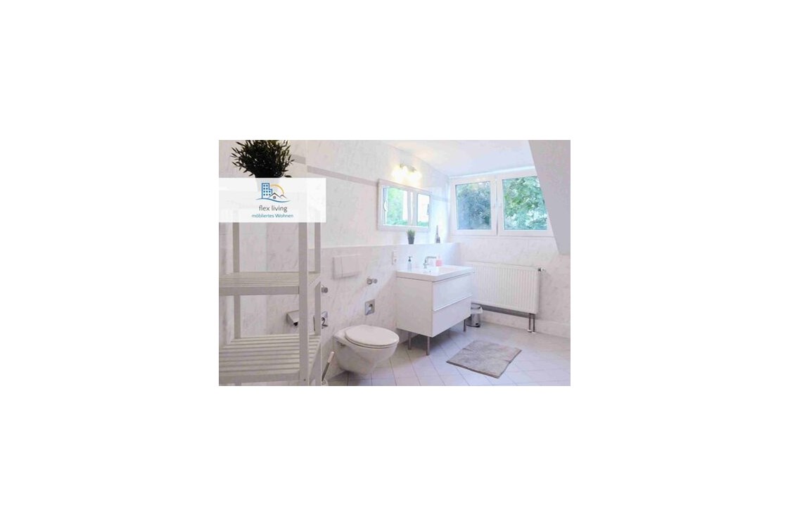 Monteurzimmer: Beispielbild Badezimmer - flex living - Monteurwohnungen in Stralsund (DEU|EN|PL|HU)