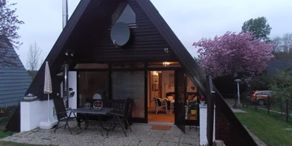 Monteurwohnung - Hund erlaubt - Schleswig-Holstein - Terrasse Rückseite - Ferienhaus Muschel