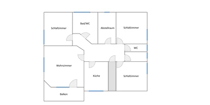 Monteurwohnung - Uslar - Grundrissplan - Ferienwohnung-Nickel, Niemetal
