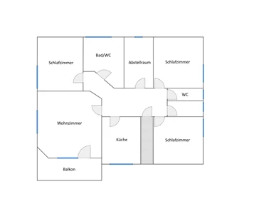 Monteurzimmer: Grundrissplan - Ferienwohnung-Nickel, Niemetal