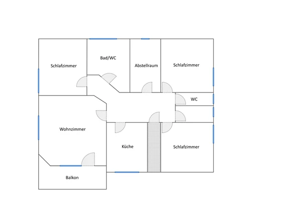 Monteurzimmer: Grundrissplan - Ferienwohnung-Nickel, Niemetal