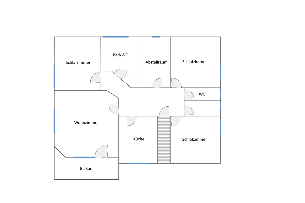 Monteurzimmer: Grundrissplan - Ferienwohnung-Nickel, Niemetal