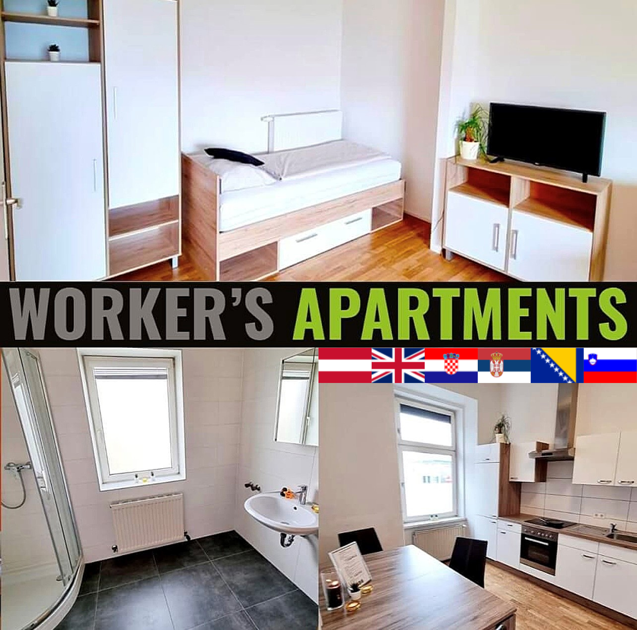 Monteurwohnung - Zimmertyp: Mehrbettzimmer - Leoben (Leoben) - Worker's Apartments Bruck an der Mur