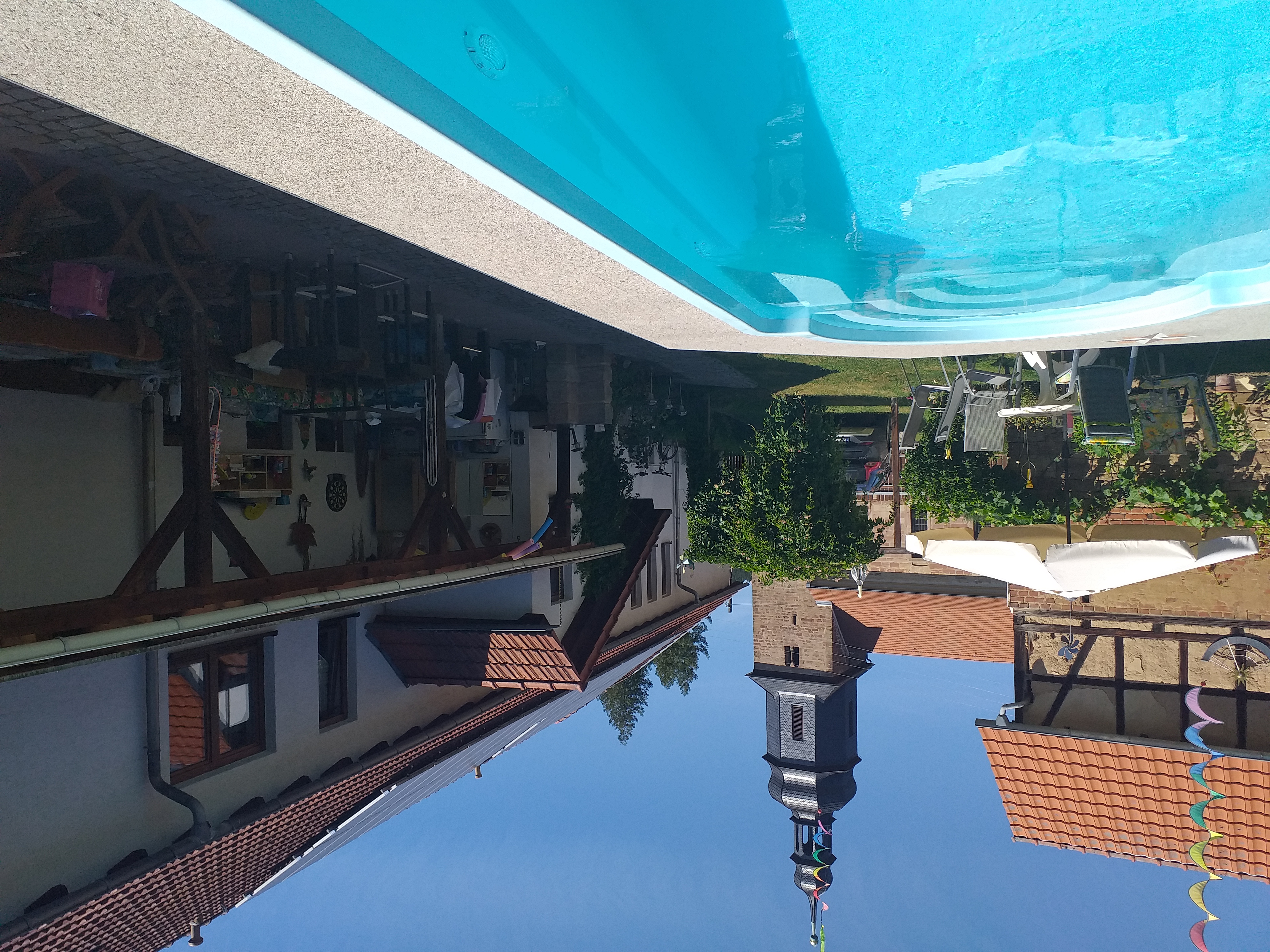 Monteurwohnung - Zimmertyp: Doppelzimmer - Thüringen - Garten und Terrasse der Ferienwohnungen - Hofellen