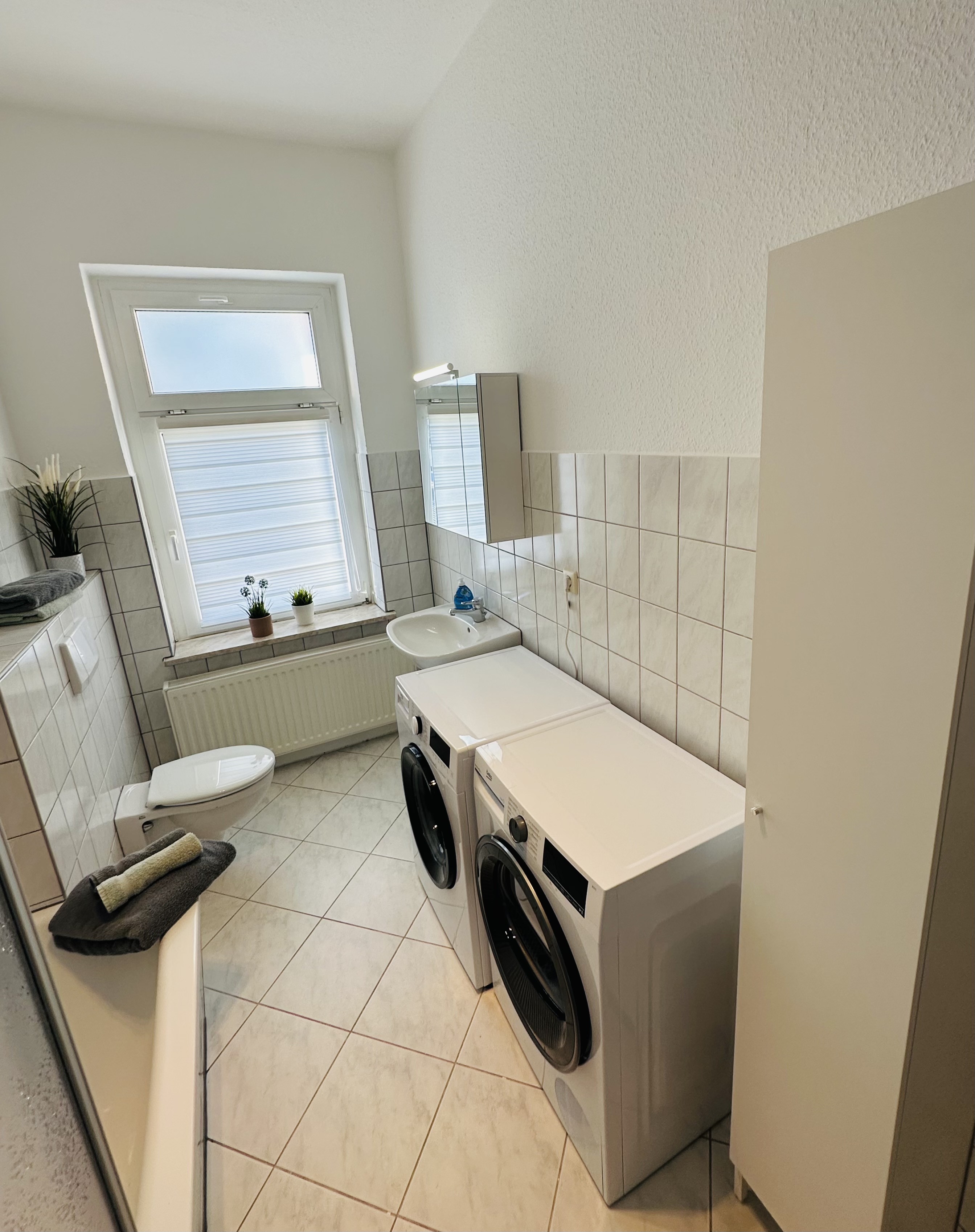 Monteurzimmer: Badezimmer - Wohnung für Monteure in Markkleeberg (Stadtrand Leipzig)