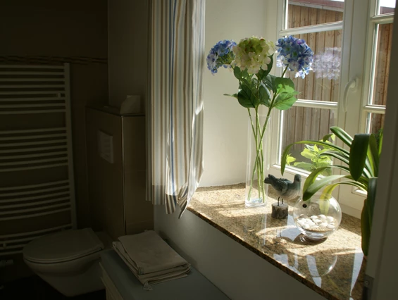 Monteurzimmer: Bad mit Fenster - Ferienwohnung Bauernhaus