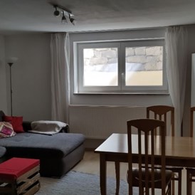 Monteurzimmer: Sofaecke - Möblierte Kellerwohnung für Wochenendheimfahrer in Landshut