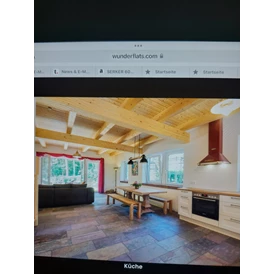 Monteurzimmer: Küche mit offenen Wohnbereich.Ausgan zur großen Terrasse mit 460qm großen Garten. - Haus Otto