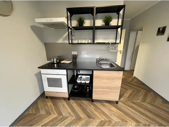 Monteurzimmer: Küche - Stilvolle Apartments am Park-Schönfeld