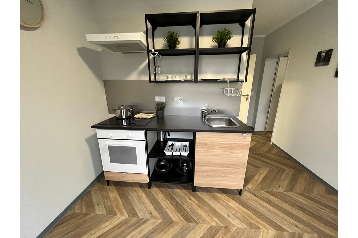 Monteurzimmer: Küche - Stilvolle Apartments am Park-Schönfeld