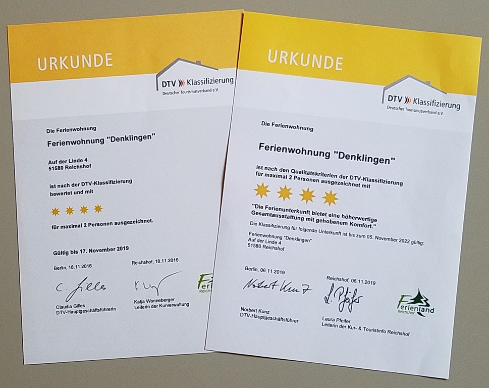 Monteurzimmer: DTV-Bewertung - Ferienwohnung Denklingen