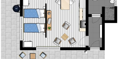 Monteurwohnung - Kaffeemaschine - Schleswig-Holstein - Grundriss - Privates Gästezimmer / Monteurzimmer mit Bad