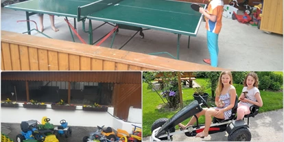 Monteurwohnung - Parkplatz: eigener Parkplatz vorhanden - Österreich - überdachte Laube mit Tischtennis - Strassbauernhof
